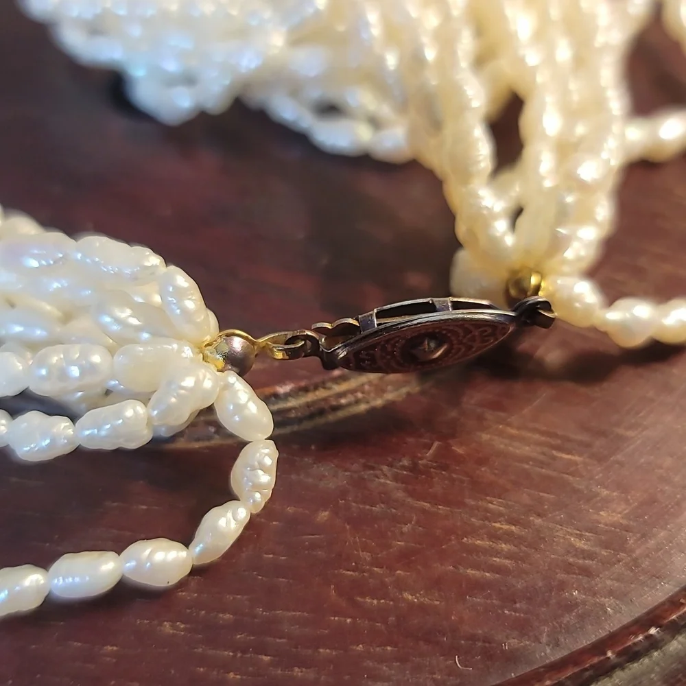 freshwater cultured pearls necklace and bracelet set with TECHNIBOND bail 18" 7" - Picture 3 of 4